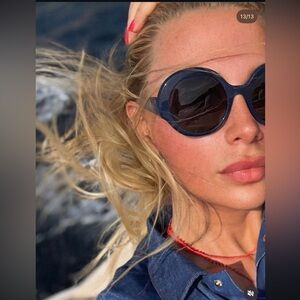 Loewe Dark Blue Round Sunglasses